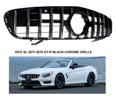 SL GT Black-Chrome Grille R231 2017-2019 SL550  SL450