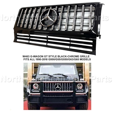 G-Wagon GT 2019 Style Black-Chrome Grille G63 W463 1990-2017 G500 G550 G63 G55