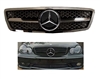 C-Class Sedan Front All Black Grille W/Chrome Star W203 2001-2007 C230 C240 C280 (Will Not Fit On C55 AMG)