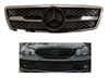 C-Class Sedan Front All Black Grille W/Black Star W203 2001-2007  C230 C240 C280 (Will Not Fit On C55 AMG)