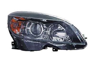 C-Class Sedan Black Halogen Headlight Assembly (Passenger Side) 08-11 W204 C300/C350/C280/C63 (Without Hid Xenon)