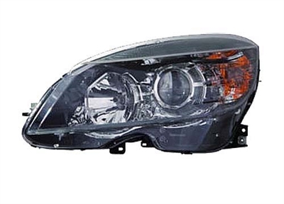 C-Class Sedan Black Halogen Headlight Assembly (Driver Side) 08-11 W204 C300/C350/C250/C63 (Without Hid Xenon)