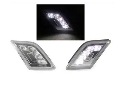 C-Class Sedan Bumper Led CLear Lights Pair 08-11 W204 C300/C250/C350/C63