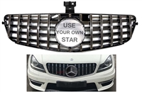 C-Class Black-Chrome GT Grille 08-14 W204 C300/C350/C250 (Will Not Fit On C63)