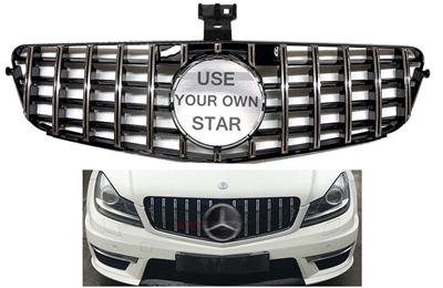 C-Class Black-Chrome GT Grille 08-14 W204 C300/C350/C250 (Will Not Fit On C63)