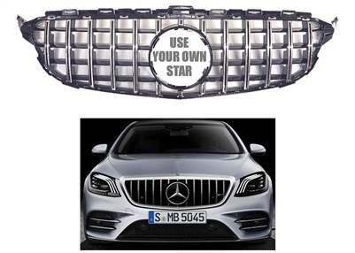 C-Class GT Black Grille W205 2015-2017 C250 C200 C300 C350 (With Camera Hole)