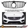 C-Class GT Style Black-Chrome Grille GLossy W205 2019-2022 C200 C250 C300 C350 With Camara (Will Not Fit On C63 AMG)