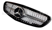 C-Class Luxury Only Black-Chrome Diamond Grille W205 E350 E550  E300 E250