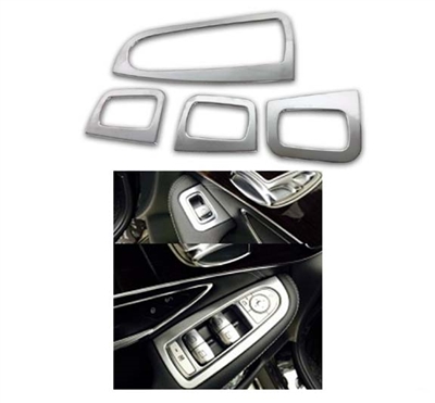 Door Power Switch Matte Chrome Trims Set