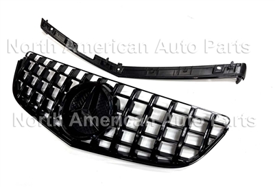 E-Class Coupe GT GLossy All Black Grille With Black Star + Black Hood Trim W207 2014-2016 E350 E300 E250 E550 E63