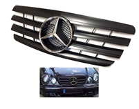 E-Class Matte Black Grille With Chrome Star W210 2000-2002 E320 E500 E55 E430