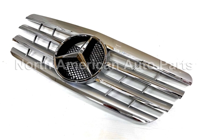 E-Class Silver-Chrome Grille With Chrome Star W210 2000-2002 E320 E500 E55 E430