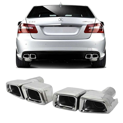 E-Class E63 AMG Chrome Tips Pair W212 2010 2011 2012 2013 E350 E500 E300