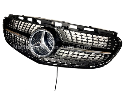 E-Class Sedan Black Diamond Grille With LED star 14-16 W212 E350 E550 E63 E300