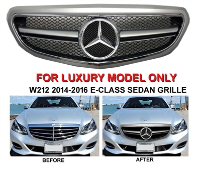 E-Class Luxury Model Only Silver-Chrome Grille W212 2014-2016 E350 E550 E300