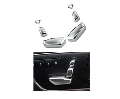 Matte Chrome Seat Switch Covers Set For Both Front Seats. Abs Matte