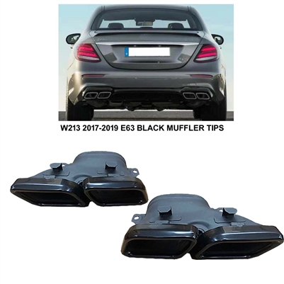 E63  Black Muffler Tips W213 2017-2020  E350 E550 E63