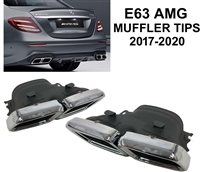 E63 Chrome Muffler Tips W213 2017-2020  E350 E550 E63