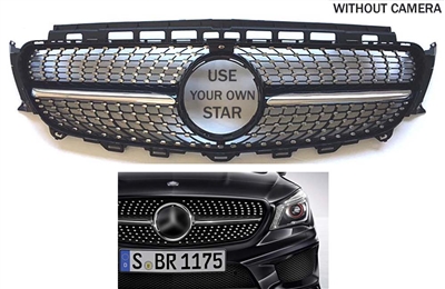 E-Class Sedan Diamond Grille Black-Chrome W213 2017-2020 E300 E350 E500 E550 (Without Camera Style) Will Not Fit E63 AMG