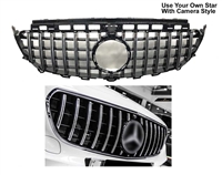 E-Class Sedan GT Black-Chrome Grille W213 2017-21019 E300 E350 E550 E63 E500 (Without Or With Camara)