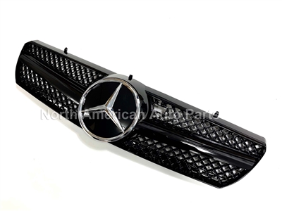 CL Style Grille All Black With Chrome Star W215 CL500 CL600 CL55 2000 2001 2002 2003 2004 2005 2006