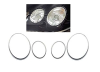 CL Headlight Chrome Moldings Pair 00-06 W215 CL500/CL600/CL55