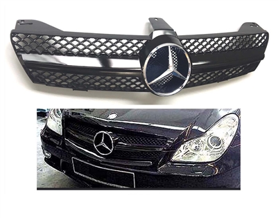 CLS 1 Fin Grille All Black W-Chrome Star 06-08 W219 CLS500/CLS600/CLS55/CLS63/CLS550