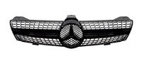 CLS Diamond Style GLossy All Black Grille With Black Star W219 2006 2007 2008 CLS550 CLS600 CLS63