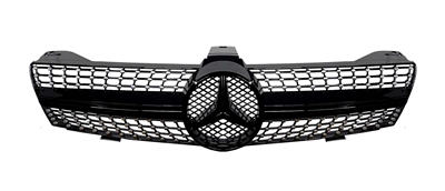 CLS Diamond Style GLossy All Black Grille With Black Star W219 2006 2007 2008 CLS550 CLS600 CLS63