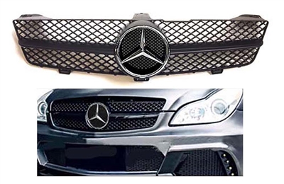 CLS All Black Grille With Chrome Star  W219 2009-2010 CLS550 CLS63 CLS600