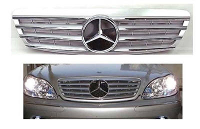 S-Class Silver-Chrome Grille W220 2000-2002 S430 S320 S500