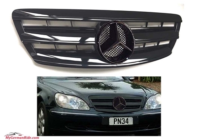 S-Class All Black Grille With Black Star W220 2003-2006 S500 S430 S55 S600