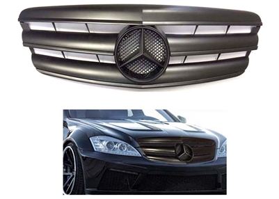 S-Class Matte-Black Grille With Black Star 2007-2009 W221 S550/S600/S63