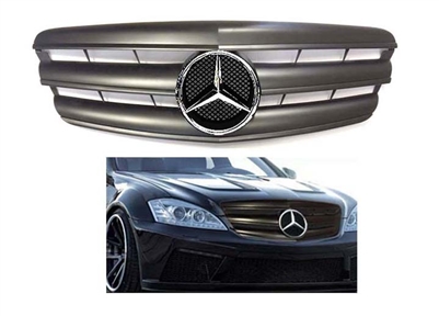 S-Class Matte-Black Grille With Chrome Star 2007-2009 W221 S550/S600/S63