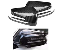 Carbon Fiber Mirror Covers Pair (Add On Style) 3m Tape On Back InCLuded W212/W204