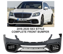 S-Class S63 Front Bumper Set 2018 -Up Style W222 2014-2020 S550 S600 S63