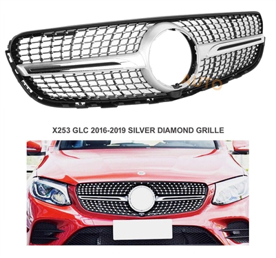 GLC Silver Diamond Grille X253 2016-2019 GLC250 GLC300 GLC350 GLC43
