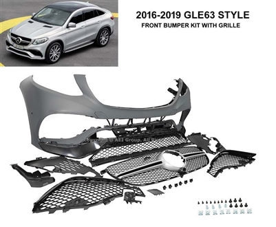 GLE63 Coupe Front Bumper Set W292 2016-2019 Fits GLE350 GLE43 GLE400