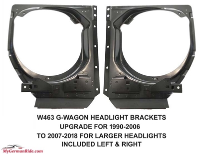 G-Wagon 90-06 Headlight Brackets To Upgrade To 07-18 Style. W463 1990-2006 G500 G55