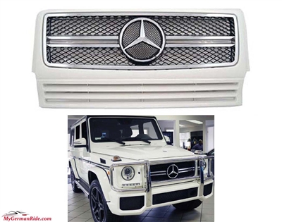 G63 Grille Style White-Chrome W463 1990-2018 Fits All Models G500/G550/G55/G63