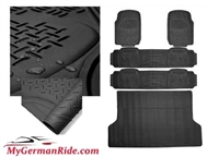 G-Wagon All Weather Heavy Duty Rubber Floor Mats Black 3 Row & Trunk Liner 00-18 W463 G500/G55/G550/G63