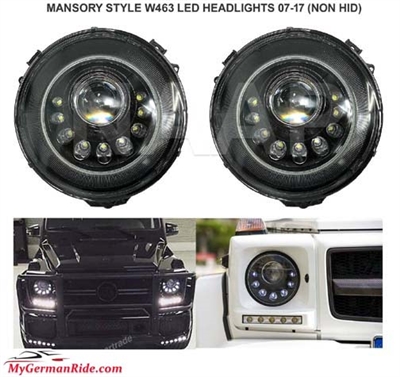 G-Wagon Black Led Projector Headlights W463 2007-2018 G550 (With Or Without Hid)