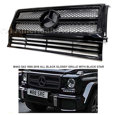G-Wagon G63  Style All Black Grille W463 1989-2018 G500 G550 G63 G55