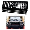 G-Wagon GT Style All Black Grille With Black Star W463 1989-2018 G500 G550 G63 G55