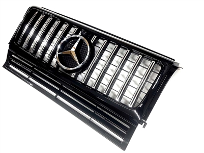 G-Wagon GT 2019 Style Black-Chrome Grille With Camera Hole G63 W463 1990-2017 G500 G550 G63 G55