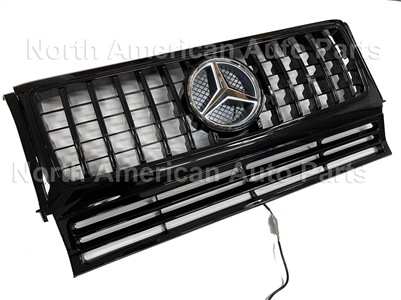 G-Wagon GT All Black Grille With LED Illuminated  Star W463 1990-2018 G500 G350 G550 G55 G63 G65
