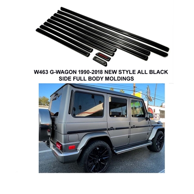 G-Wagon  New Style Full Side Body Molding Set Included Rubbers + Inserts W463  1990-2018 G500 G55 G550 G63 G65