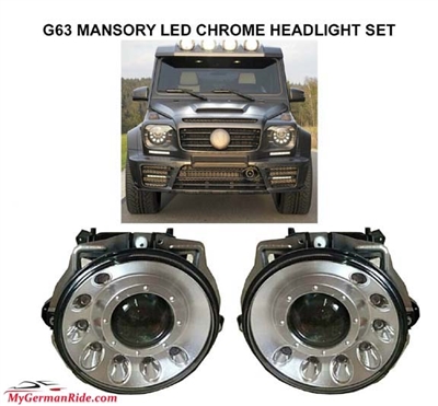 G-Wagon Mansory Chrome Led Headlights W463 1989-2006 G500 G55