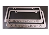 2 Mercedes-Benz Chrome Metal License Plate Frame + Screw Caps