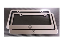 2 Mercedes-Benz Chrome W/Logo Metal License Plate Frame + Screw Caps